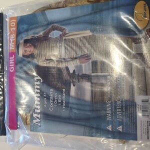 Girls Mummy Costume with Belt and Headband - Size M 8-10 NWT